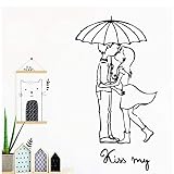 Romantic Kiss My Living Room Company Decoration Impermeabile Wall Art Decal Sticker Carta Da Parati Autoadesiva In Vinile 42X79Cm