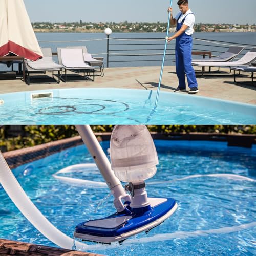 Miniatura 5 de Dewin Piezas De Cepillo De Cabezal De Vacío De Piscina De 12 , Herramienta De Cabezal De Vacío De Succión Curva Azul Y Blanca Para Piscina