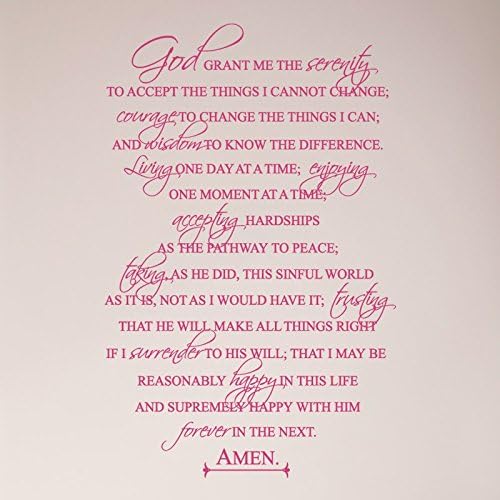 36"x24" Full Serenity Prayer Religious God Grant Me Wall Decal Sticker Art Mural Home Decor Wall Decal Sticker Art Mural Home Decor