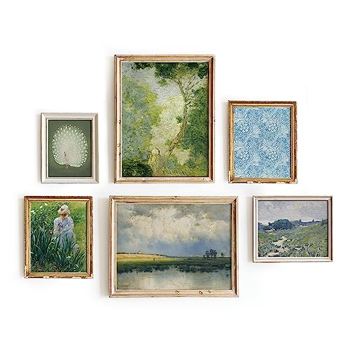 Vintage Farmhouse Wall Decor, French Country Landscape Wall Art, Woman