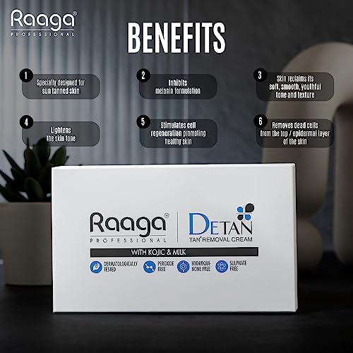 Raaga Professional De-Tan Pack | Tan Removal Cream with Kojic and Milk | Dermatologically Tested, Peroxide Free, Hydroquinone Free, Sulphate Free -... - Image 6