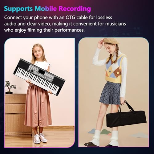TERENCE Piano Numérique 61 Touches Double Haut-parleur HiFi Clavier Piano avec 51 Touches de Fonction Affichage LED Double Clavier 2 Options d’alimentation Support pour Casque et Microphone - Les Beatles, Paul McCartney, John Lennon, RIngo Starr, George Harrison TERENCE Piano Numérique 61 Touches Double Haut-parleur HiFi Clavier Piano avec 51 Touches de Fonction Affichage LED Double Clavier 2 Options d'alimentation Support pour Casque et Microphone – Image 7