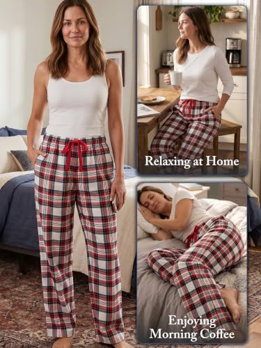 Image of Ashford & Brooks Women's Super Soft Flannel Plaid Pajama Sleep Pants