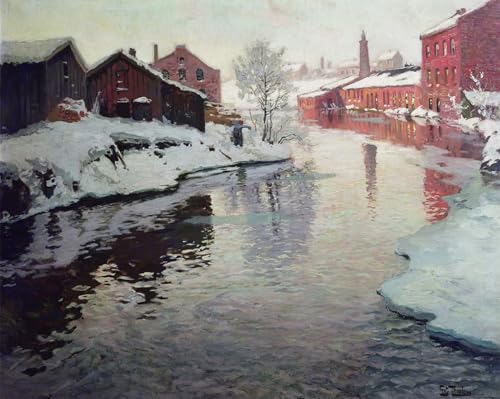 Impressions d'art mural de Fritz Thaulow toile de qualité musée pour salon élégant