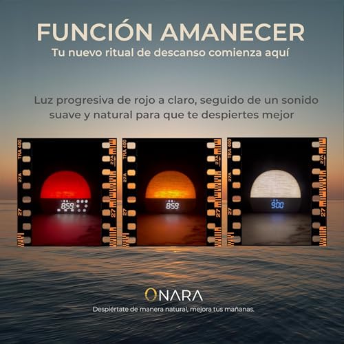 Miniatura 4 de Despertador Luz Amanecer, 10 Sonidos Relajantes Naturaleza, 5 Sonidos Blancos, Altavoz Bluetooth, Radio Fm, Temporizador, Brillo Ajustable, 2 Alarmas, Función Snooze, Lámpara De Noche Luz Led Cálida