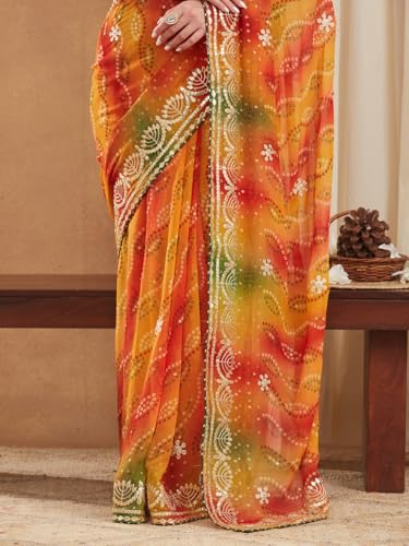 Image of Women's Banarasi Silk With Jacquard Print Saree With Blouse
