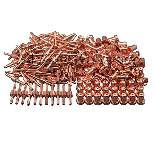 RIVERWELD PT-31 LG-40 JG40 Plasma Cutting Torch Consumables Extended Tips Nozzle 18866L Electrode 18205L Work with Shroud Shield Ceramic Cup 18204 Fit Cut 40 50 CT-312 Plasma Cutter 200pcs - Thumbnail 5