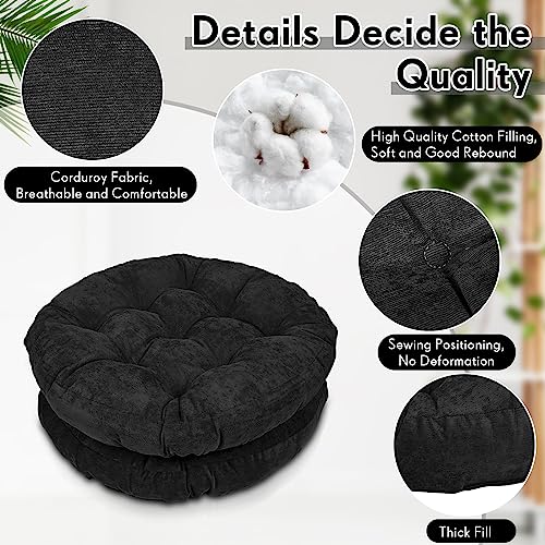 Jerify Round Floor Pillows Cushions 22 x 22 Inch Meditation Floor Pillow Large Floor Pillow for Kids Adults Meditation Cushion Large Pillows for Floor Seating Gift for Christmas (Black,6 Pcs) - Image 5