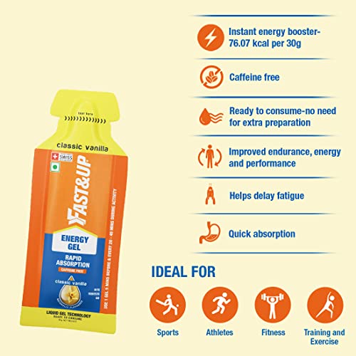 Image of Fast&Up Energy Gel- Classic Vanilla flavour - Pack of 10 Gel Sachets
