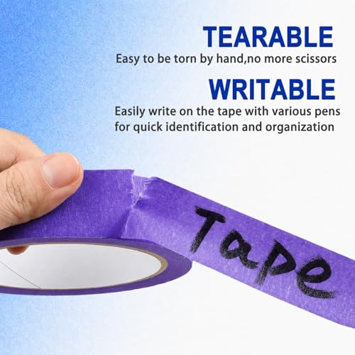 Image of 2 Pack Purple Painters Tape - Purple Masking Tape 1 Inch Wide - Multi-Surface, Smart Adhesion, Indoor & Outdoor - Paint Tape for DIY, Labeling, Art, Car, General Purpose - 180FT Total