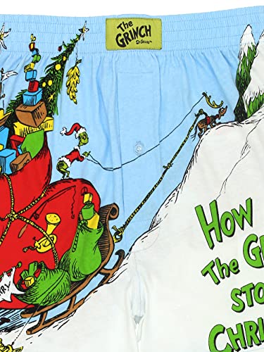 Dr. Seuss The Grinch Holiday Men's Button Fly Boxer Lounge Shorts4