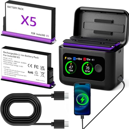 Batería de 2800 mAh para Insta360 X5 ideal para viajes largos de aventura