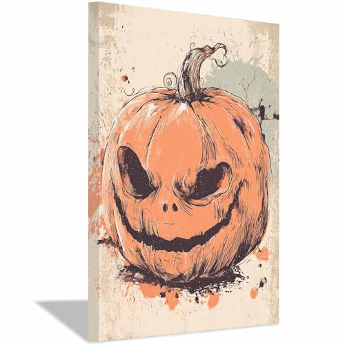 Canvas Citrouille DunPei Décoration Murale Halloween pour Salon et Entrée Festive