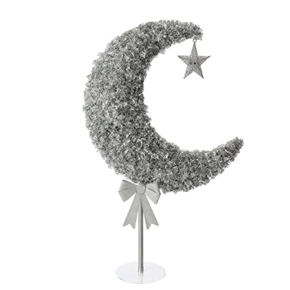 Silver Crescent Moon Tree - 3 Ft for Ramadan and Eid Home Decorations
