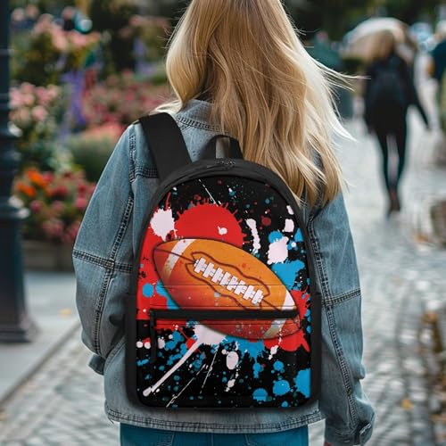 BIGCARJOB Colorful Art Rugby School Backpack for Boys Girls School Bags Kids Back to School Bookbags Large Rucksack Teens Adult Casual Daypack Soccer Schoolbags for Kindergarten Elementary2