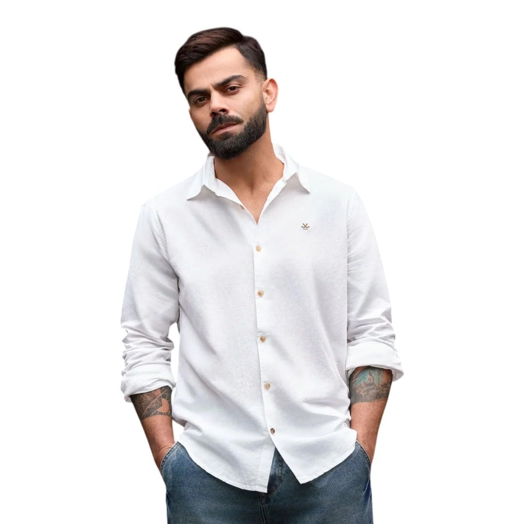Men's Linen Blend Shirt | Solid Styles | Slim Fit-image-12