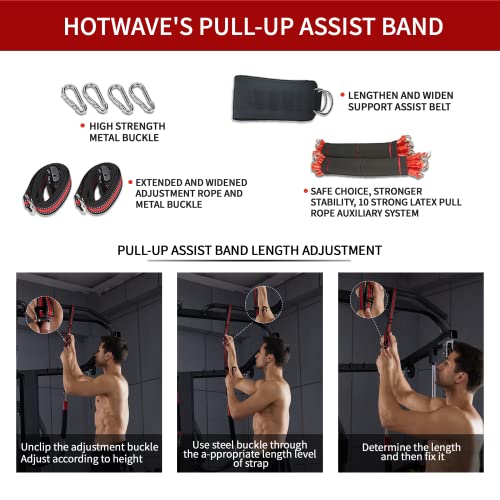Hotwave Pull Up Assistance Bands System,600Lbs Heavy Duty Chin Up Resistance Bands,Pull Up Assist Bands Pull-Ups Exercise Resistance Band For Chin-Up Workout At Home Gym #TOP5