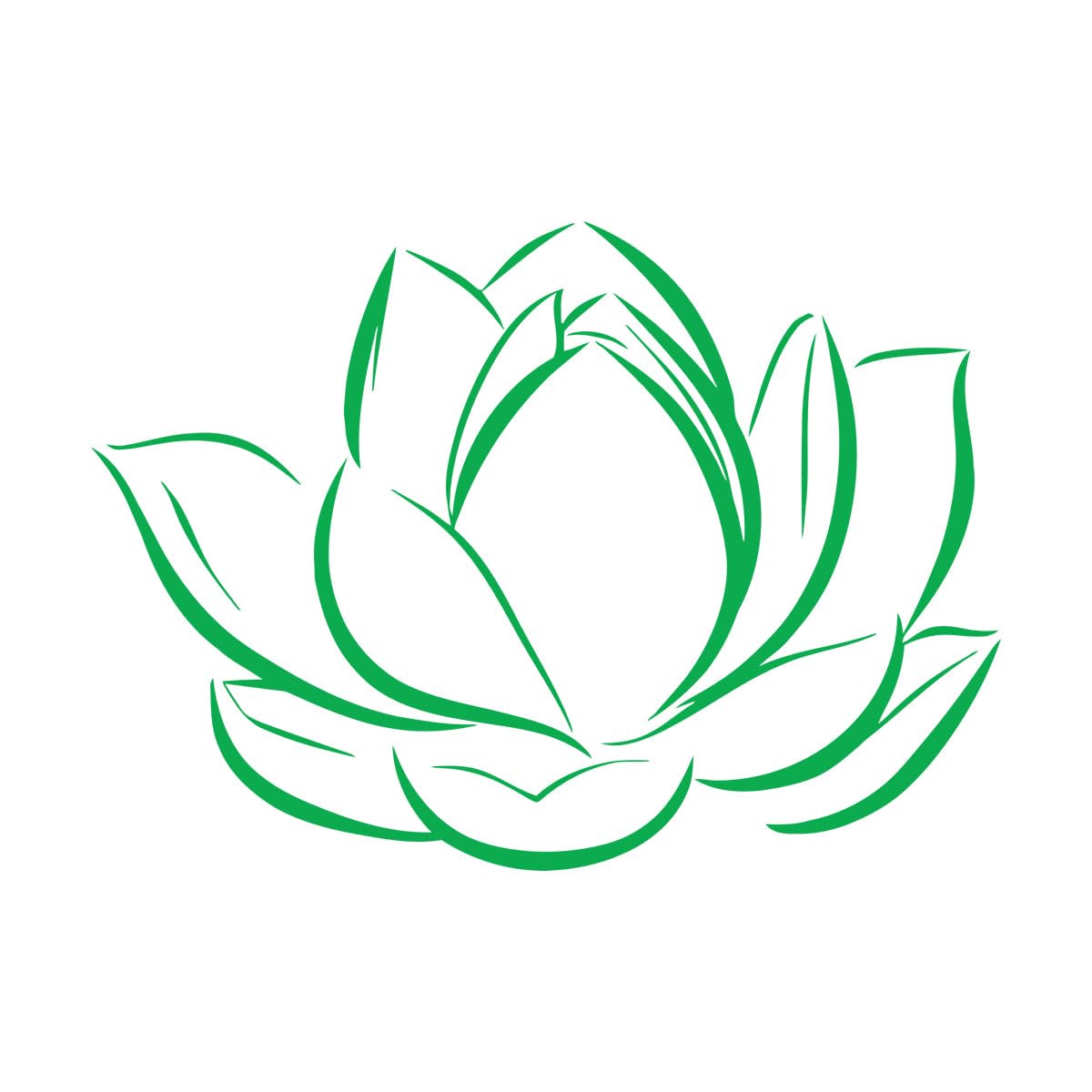 Lettering Decals Lotus Flower Bud Petals Plant 81x115.5cm Art Decoration Extra Large Green