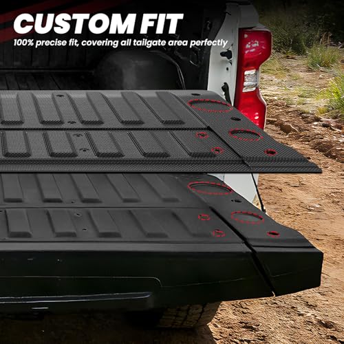 Image of LASFIT Truck Tailgate Mat 2019-2026 for Chevrolet Chevy Silverado 1500 (Only Multi-Flex Tailgate) & GMC Sierra 1500 (Only Fit Multipro Tailgate), All Weather TPE Mat (Not Fit Drop-in Liners)