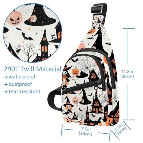 Sac à dos banane Happy Halloween au design multicolore compact 30x18cm