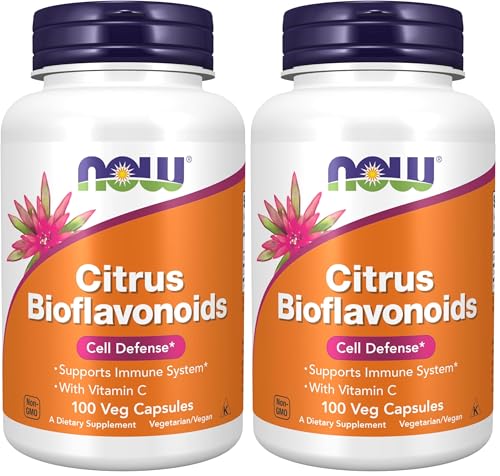 Image of Now Supplements, Citrus Bioflavonoids 700mg, Supports Immune System*, Cell Defense*, 100 Capsules (Pack of 2)