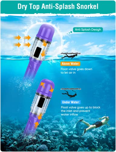 image for Seovediary Snorkeling Gear for Adults Anti-Fog Panoramic View Snorkel 