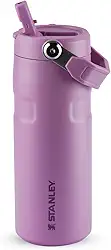 Stanley - Garrafa de Água Aerolight Flip Straw, Canudo Integrado, Abertura Grande, Aço Inoxidável Leve, 473ml Lilac