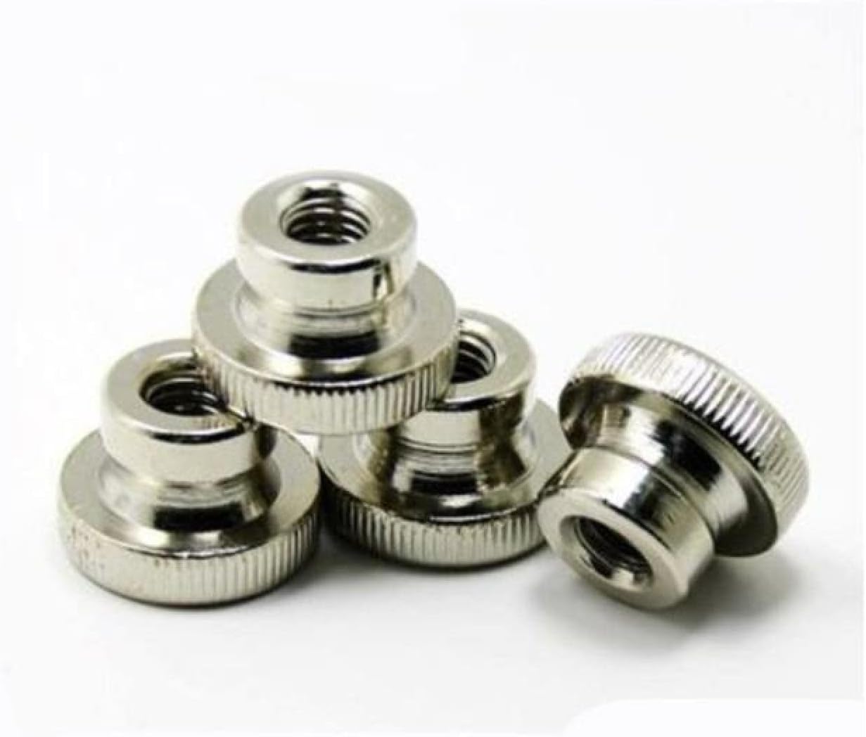 Multi Purpose Screws,Thumb Screw,Handle Nut 2pcs-10pcs M3 M4 M5 M6 M8 M10 Black or Galvanized Knurled Thumb Nut Hand Tighten Nut Thumb Nuts (Color : Blue, Size : M6 5PCS) (Color : Nickel, Size : M8