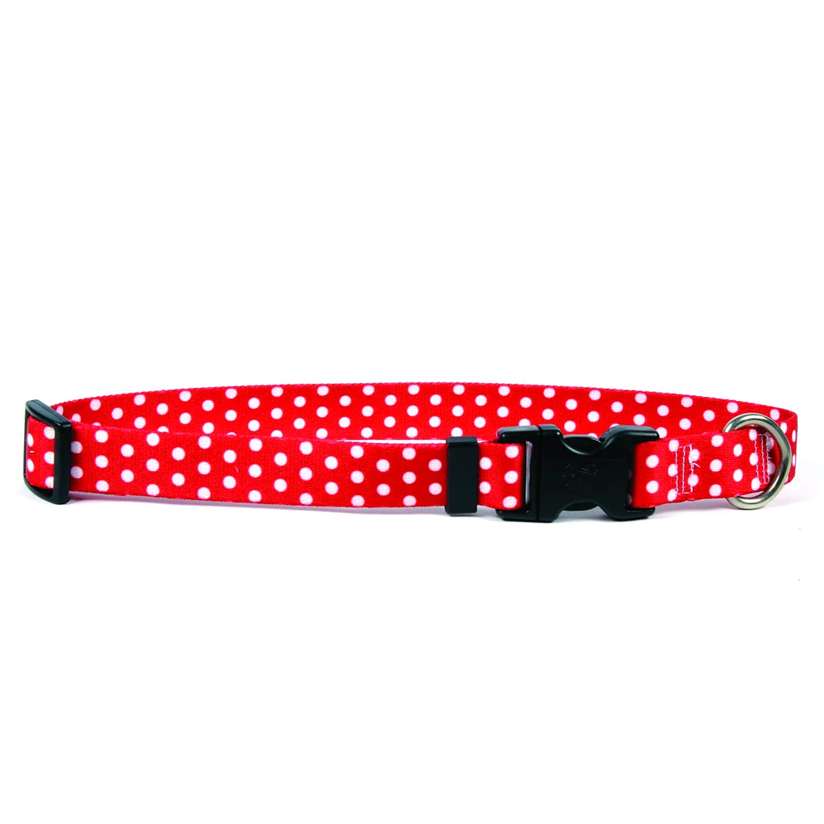 Yellow Dog Design Standard Easy-Snap Collar, New Red Polka Dot, Medium 14" - 20" (1" Wide)