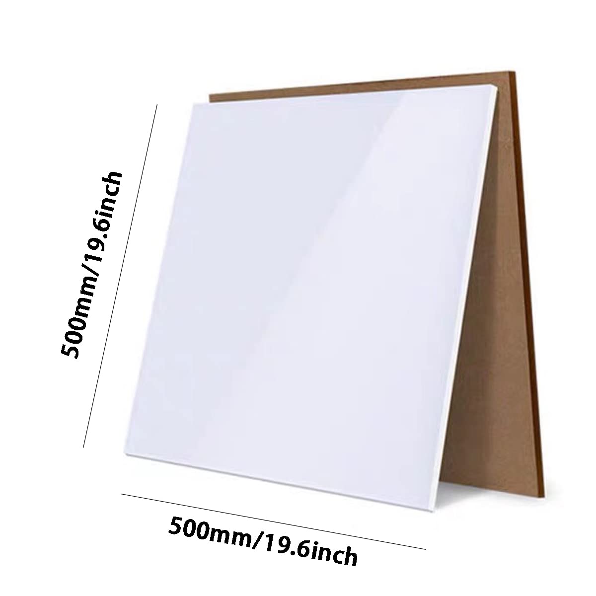 IBOWZ Hojas de acrílico Transparente Láminas de acrílico de Vidrio de 19,6 x 19,6 Pulgadas, Panel acrílico para letreros de Mesa, caligrafía y Pintura, Grosor de 3 mm