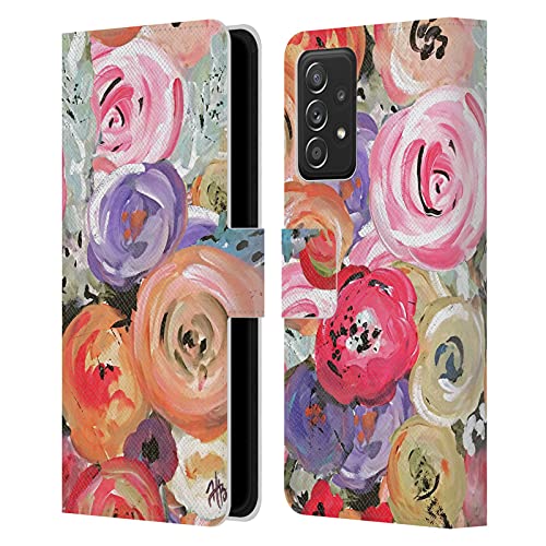 Carcasa de cuero Samsung Galaxy A53 5G con diseño floral Haley Bush de alta resistencia