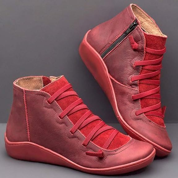 Women's Ankle Boots Chunky Heel,Stylish Mid Calf Booties for Fall Winter 2025,Comfortable Slip-On Round Toe Boots with Non-Slip Sole Casual & Dressy Shoes