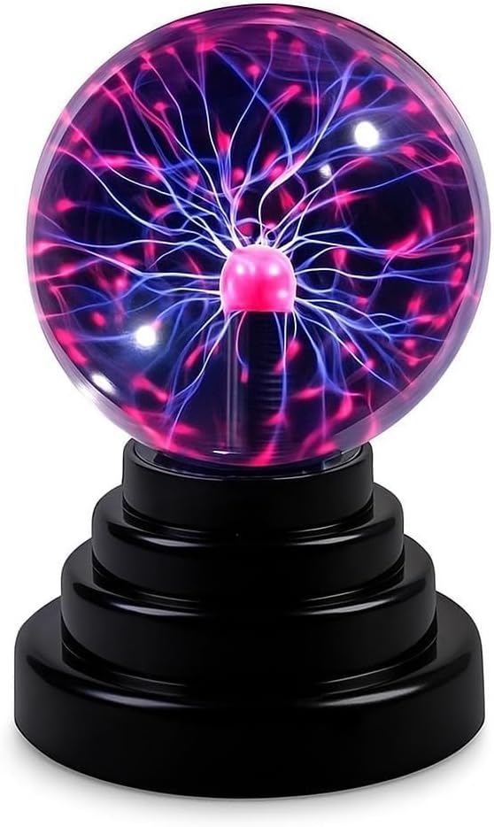 Plasma Ball Lamp 3 Inch Touch Sensitive Static Electricity Globe, USB Powered Lightning Light for Home Décor, Kids Science Toy, Party Decoration & Unique Birthday Gift