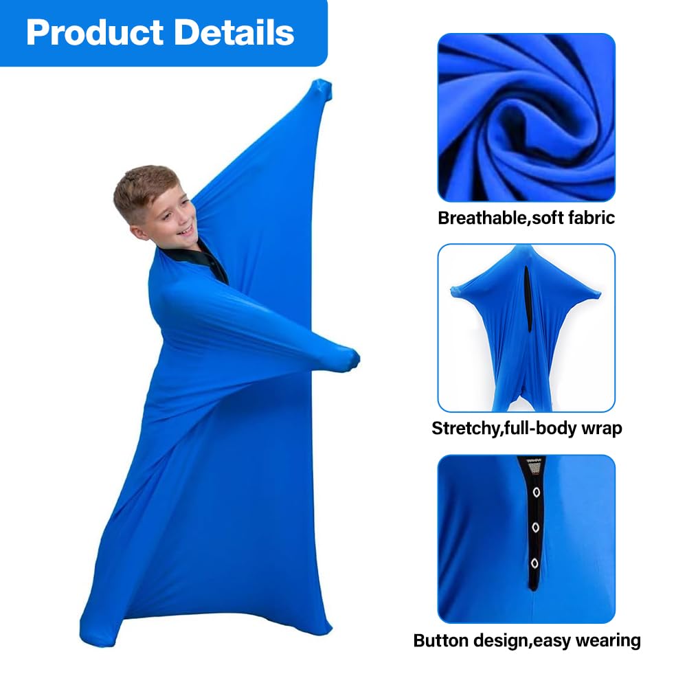 Sensory Body Sock, 47" x 27" Full-Body Wrap Stretchy Body Sox - Image 3