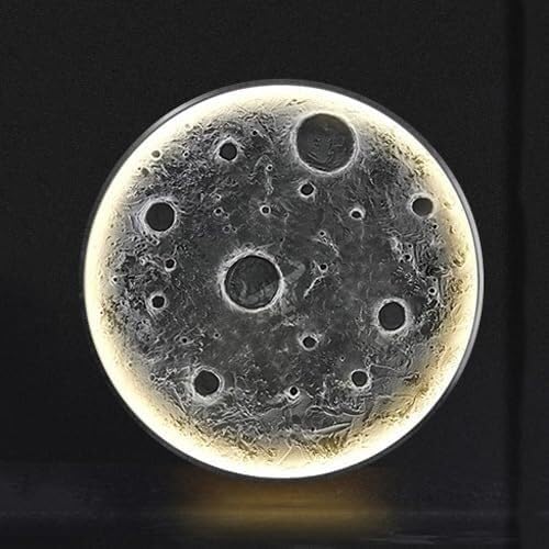 Aplique de Pared de Luna para Interiores, LED Regulable, iluminación de Pared para Pasillo, Aplique de Pared Vintage Moderno de Mediados de Siglo, luz de Techo rústica Negra para Entrada, dormit