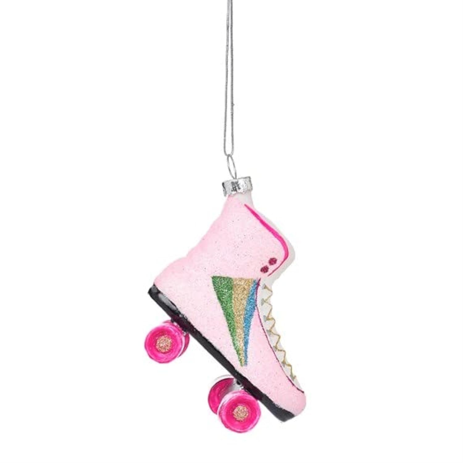 B&Q -  Retro Rollerskate Shaped Bauble Pink