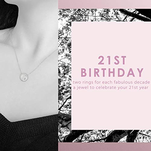 Solinfor 21St Birthday Gifts For Her - Sterling Silver Jewelry With Gift Wrapping, Card - 21 Year Old Necklace Gift For Women, Best Friend, Daughter #TOP1