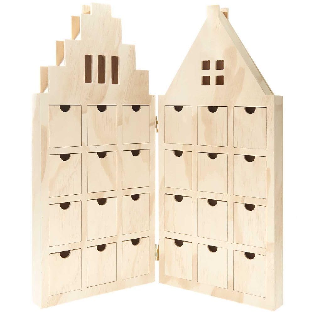 Adventskalender-Haus, mit 24 Schubladen, FSC 100%