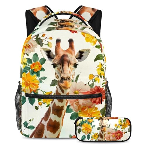 Sac à dos scolaire 2 pièces grande capacité avec trousse à crayons intégrée