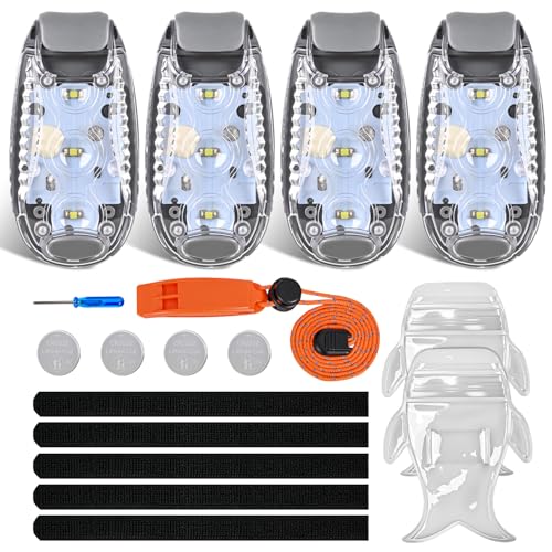 Image of Nilight LED Safety Light 4PCS White Marine Navigation Bike Tail Lights Three Modes Waterproof Reflective Gear Clip On Flash Strobe Indicator Lamp for Night Boating Fishing Cycling Jogging