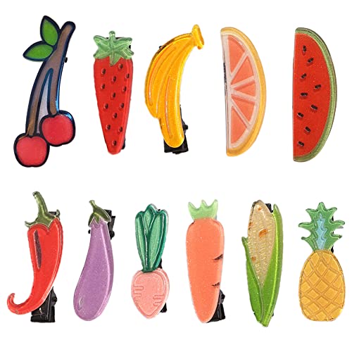 Set de 11 Pinzas para Cabello Frutas y Verduras miniatura 1