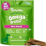 Omega 3 Dental Sticks for Dogs - With Hemp, Salmon, Krill Oil & Bone Broth - Anti Itch Skin & Coat Care + Hip & Joint Health - Heart & Immune System Support - Dog Tartar Teeth Cleaning Treats (25oz)