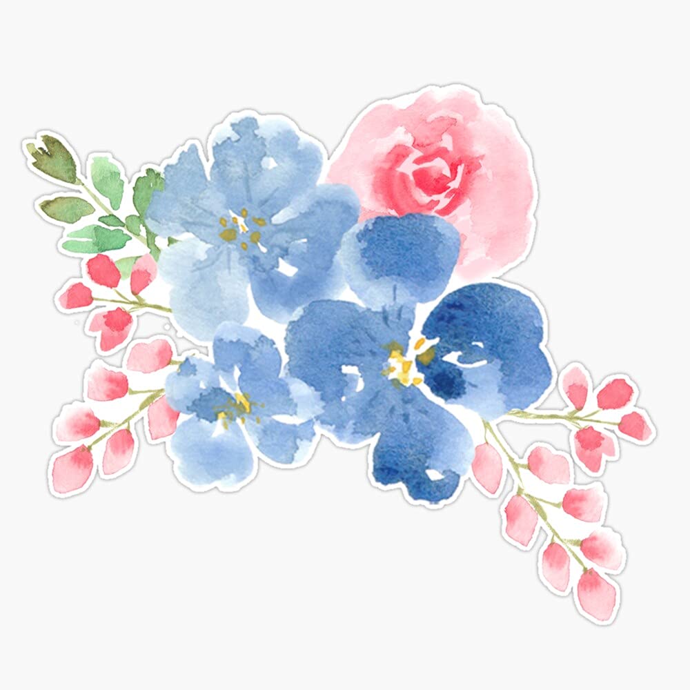 Cute Watercolor Bouquet Vinyl Sticker Waterproof Bumper Sticker Laptop Window Decal 5"