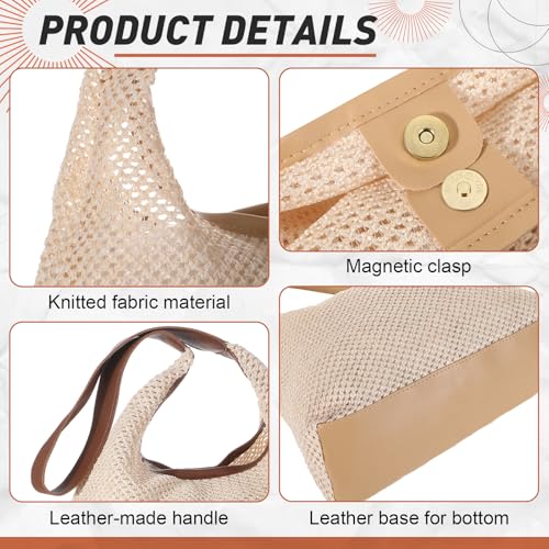 Image of Dansydaisy 8 Pieces Large Tote Bags Bulk, Straw Tote Bag Summer Woven Beach Tote with Pocket Bag, for Women Shopping Bridesmaid Gift Bags
