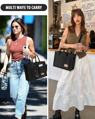 Tote Bags for Women Canvas Tote Purse Crossbody with Pockets Top Handle Shoulder Satchel Bag for Women2