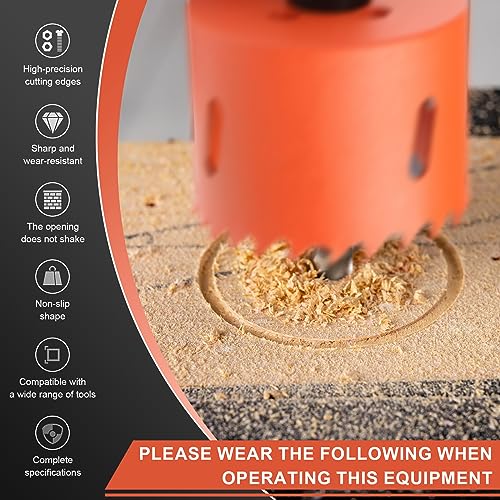 72mm Hole Saw Drill Bit for Wood and Metal, Bi-Metal Circular Hole Cutter with cutting Depth of 35mm for Steel, Cast Iron, Aluminium, Plywood, Acrylic, PVC/UPVC 5 72mm Hole Saw Drill Bit for Wood and Metal, Bi-Metal Circular Hole Cutter with cutting Depth of 35mm for Steel, Cast Iron, Aluminium, Plywood, Acrylic, PVC/UPVC - Image 5