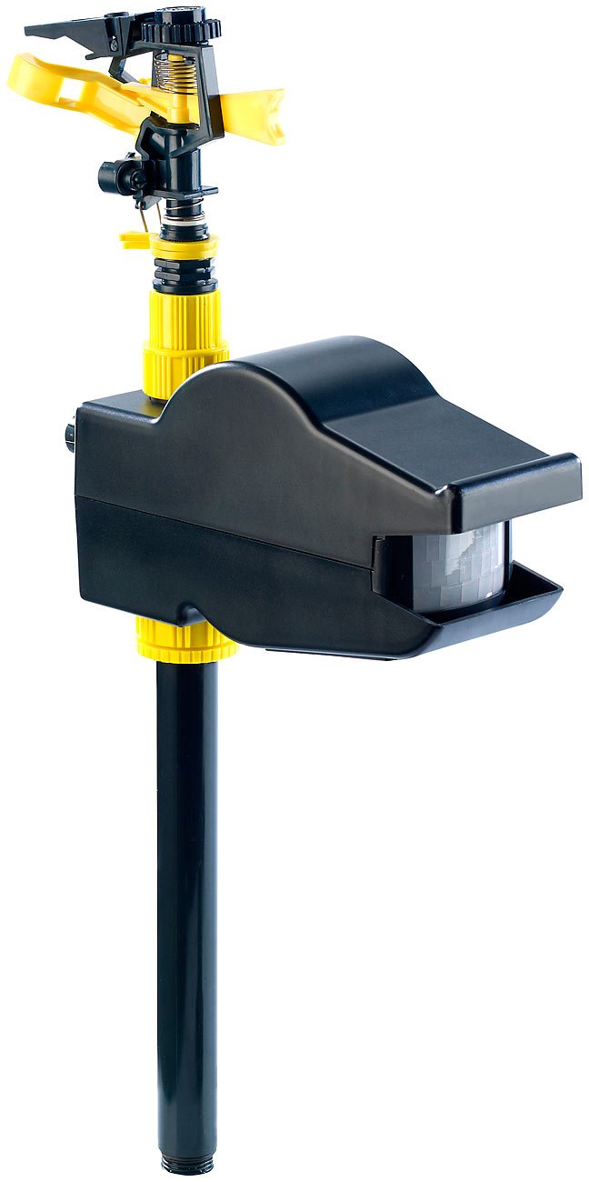 Exbuster Tierschreck: 2er Pack Wasserstrahl-Tiervertreiber, Bewegungsmelder, (Katzenschreck Bewegungsmelder, Wasserstrahl Tierschreck, Hund)