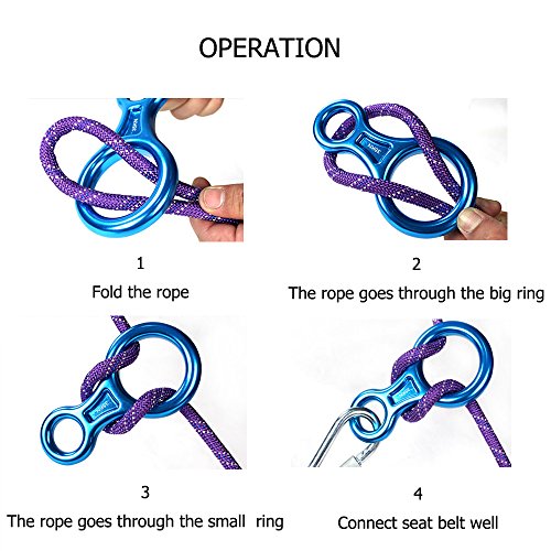 CdyBox 35KN Figure 8 Descender Belay Device Rock Mountain Climbing Gear