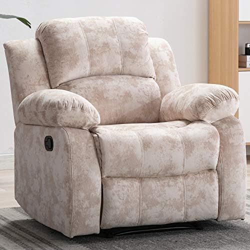 Bonzy Home Air Velvet Recliner Chair Overstuffed Heavy Duty Recliner - Velvet Fabric Home Theater Seating - Manual…