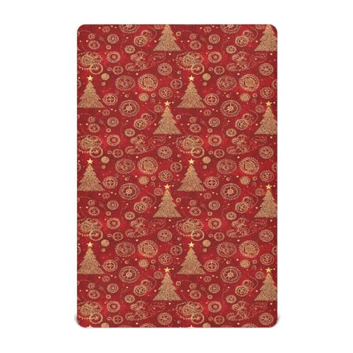 Image of Baby Crib Sheet Sparkles Christmas Tree Crib Mattress for Boys and Girls Playard Sheet Soft Breathable Fitted Baby Mattress Cover 52x28in